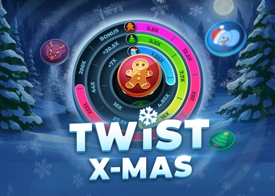 Twist X-mas slot visual from InOut available on spellwinno.com